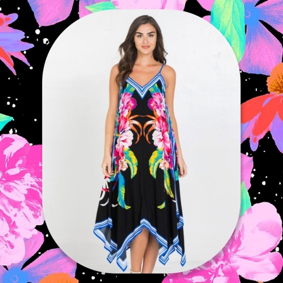 Tropical Sundress Floral Dress Summer Vacation NEW - Picture 6 of 10